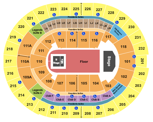 Kia Center Tyler the Creater Seating Chart