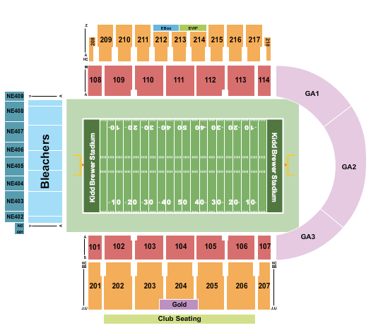 Kidd Brewer Stadium Football Bleachers Seating Chart