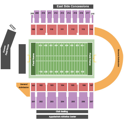 App State Football Seating Chart