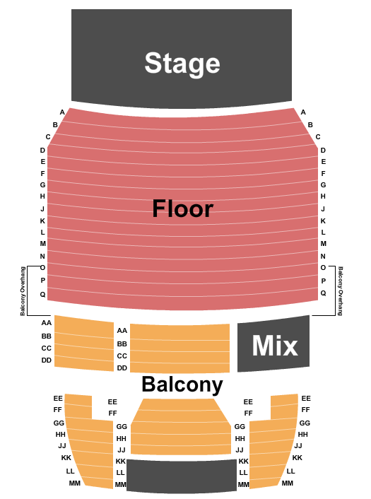 Kimball Recital Hall at Lied Center For The Performing Arts End Stage Seating Chart