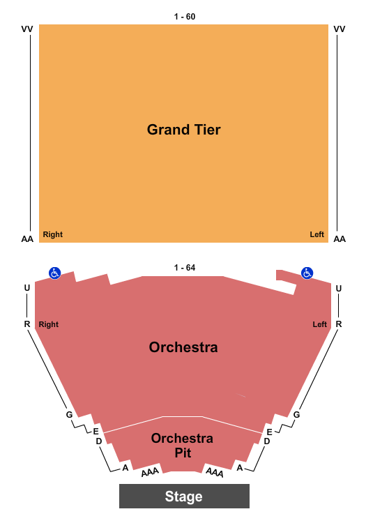 seating chart for King Center For The Performing Arts - End Stage - eventticketscenter.com