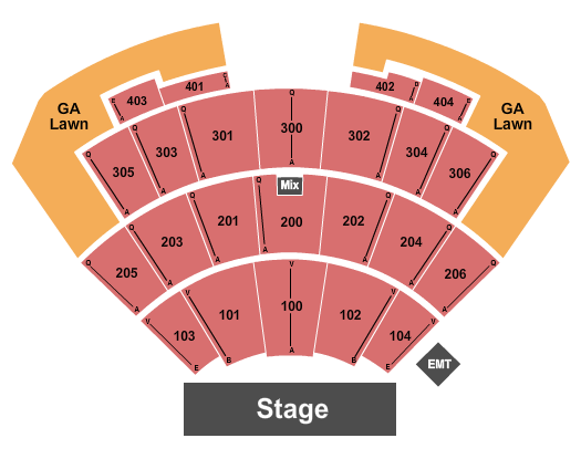 Kings Dominion Kingswood Amphitheatre End Stage Seating Chart