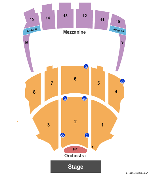 Kings Theatre - NY Endstage Pit 3 Seating Chart