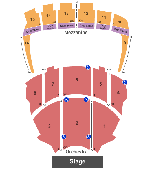Kings Theatre - NY End Stage Seating Chart