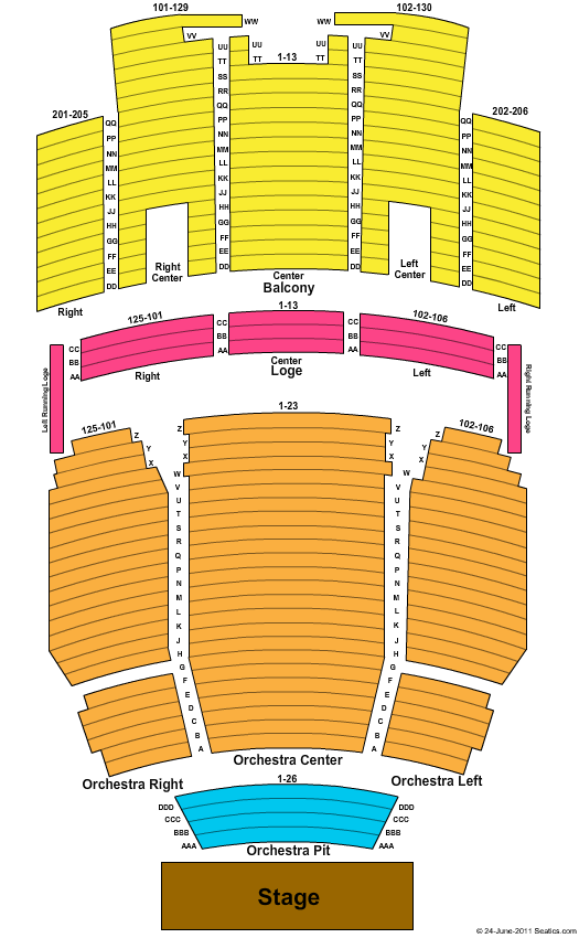 Kingsbury Hall End Stage Seating Chart