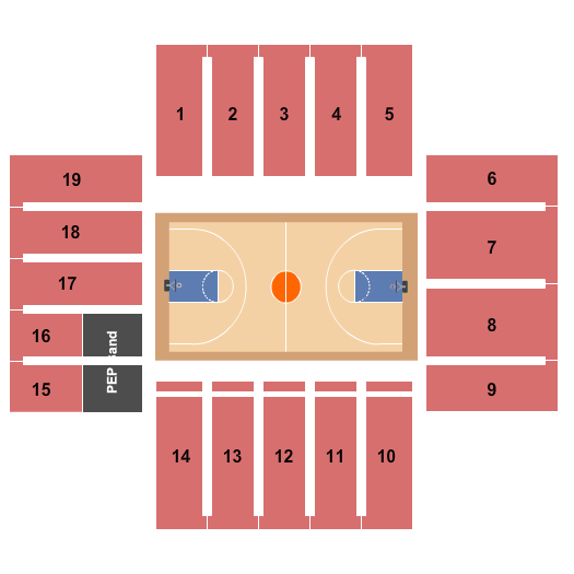 Kirby Sports Center Basketball Seating Chart