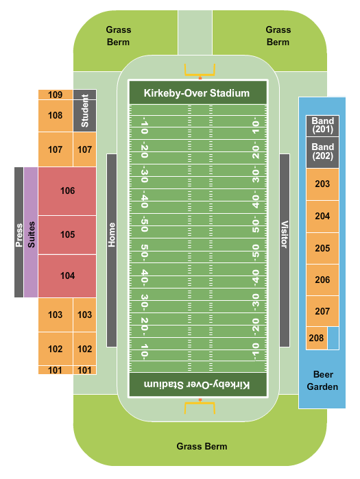 Kirkeby-Over Stadium Football Seating Chart