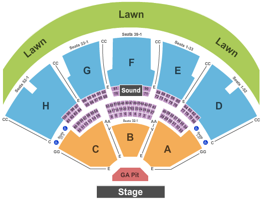Ruoff Music Center Endstage - GA Pit Seating Chart