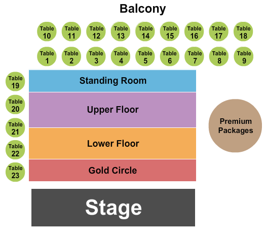 Knitting Factory Concert House - Boise GA/Tables/Premium Seating Chart