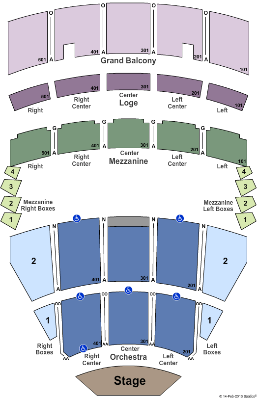 Kodak Hall at Eastman Theatre End Stage Seating Chart