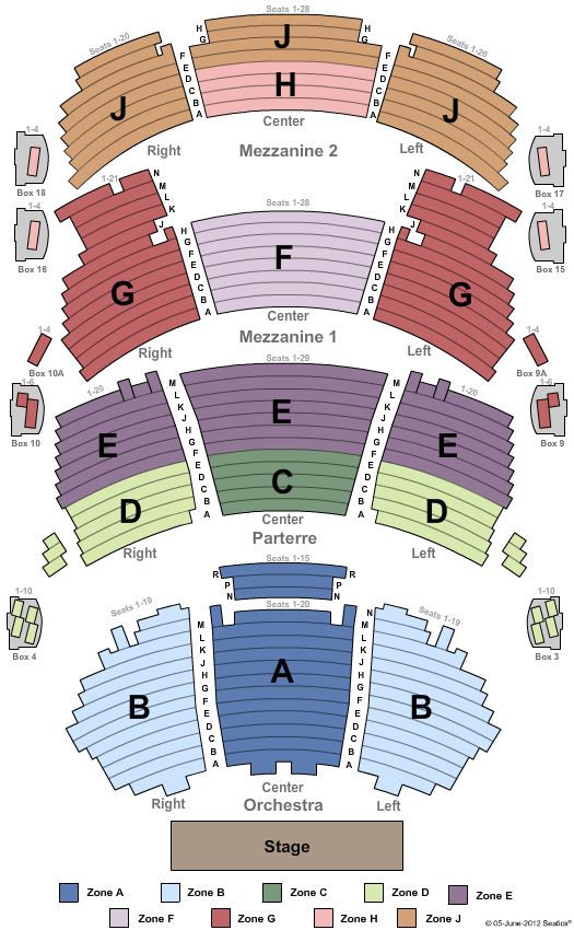 Dolby Theatre Endstage-Zone Seating Chart