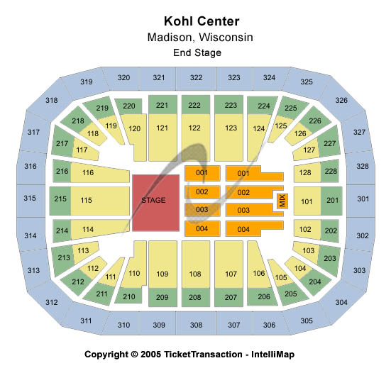 Kohl Center End Stage Seating Chart