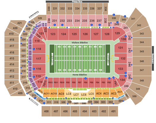 Interactive Kyle Field Seating Chart