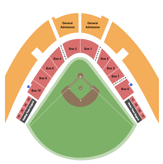 L. Dale Mitchell Park Baseball 2020 Seating Chart