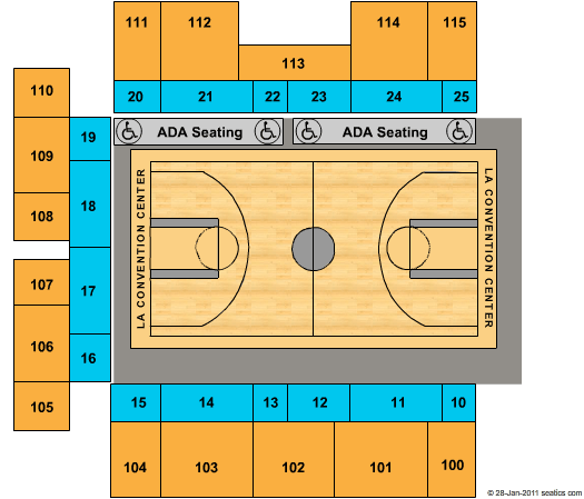 Los Angeles Convention Center Basketball Seating Chart