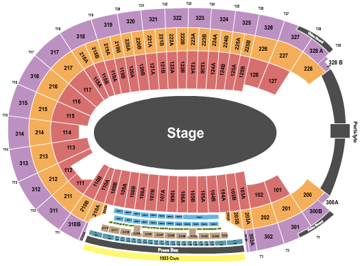 Los Angeles Memorial Coliseum Big Center Stage Seating Chart