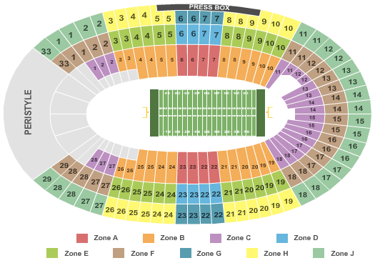 Los Angeles Memorial Coliseum Football IntZone Seating Chart