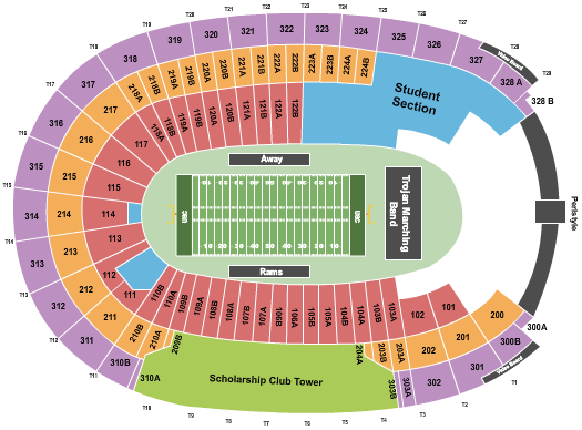 Los Angeles Memorial Coliseum Football Rams Seating Chart