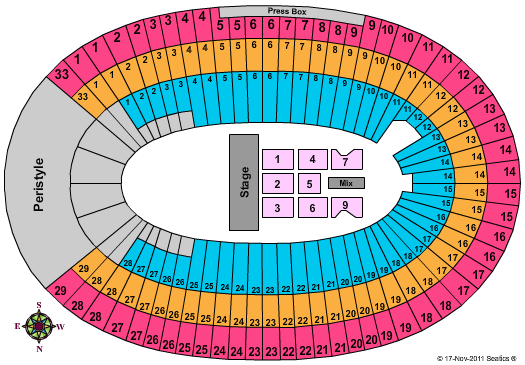 Los Angeles Memorial Coliseum Roger Waters Seating Chart