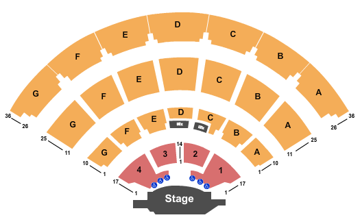 L.B. Day Amphitheater End Stage Seating Chart