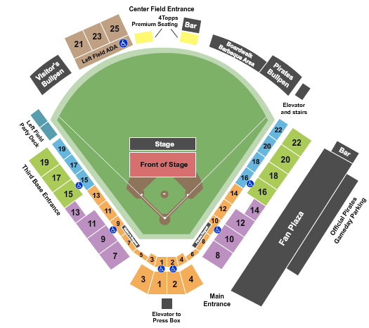 LECOM Park Concert Seating Chart