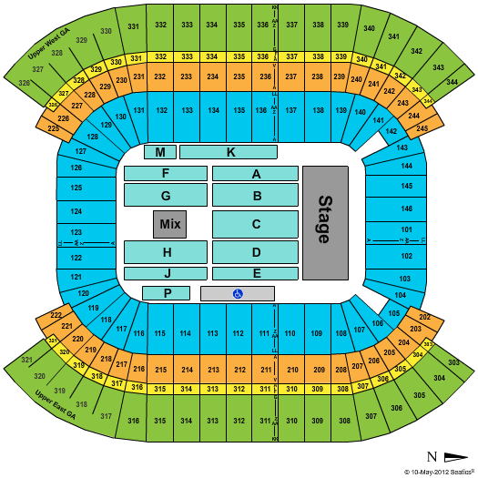Nissan Stadium - Nashville 2012 CMA Seating Chart