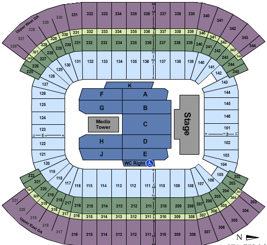 Nissan Stadium - Nashville 2013 CMA Seating Chart