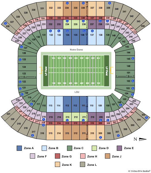 Nissan Stadium - Nashville Music City Bowl - IntZone Seating Chart