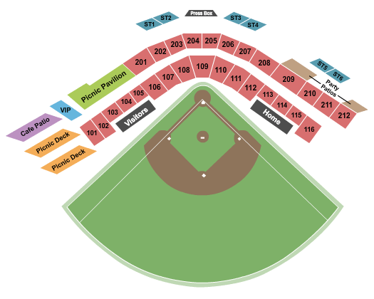 L.P. Frans Stadium Baseball Seating Chart