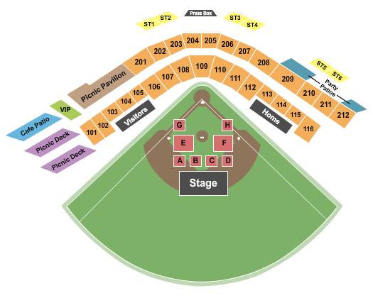 L.P. Frans Stadium Concert Seating Chart