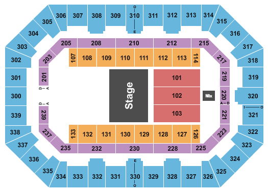 seating chart for La Crosse Center - Home Free - eventticketscenter.com