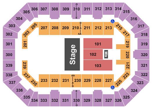 La Crosse Center Hotel California Seating Chart