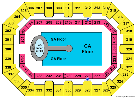 La Crosse Center Lady Antebellum Seating Chart