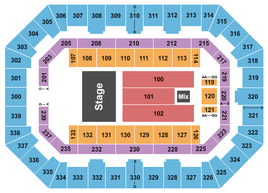 seating chart for La Crosse Center - REO Speedwagon - eventticketscenter.com