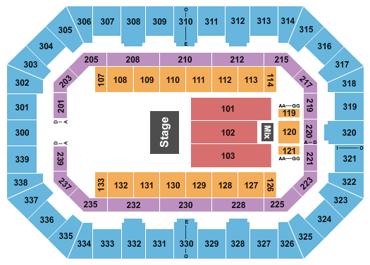 La Crosse Center End Stage 3 Seating Chart