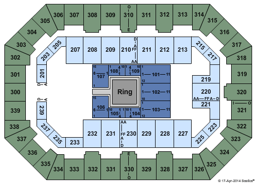 La Crosse Center TNA Wrestling Seating Chart