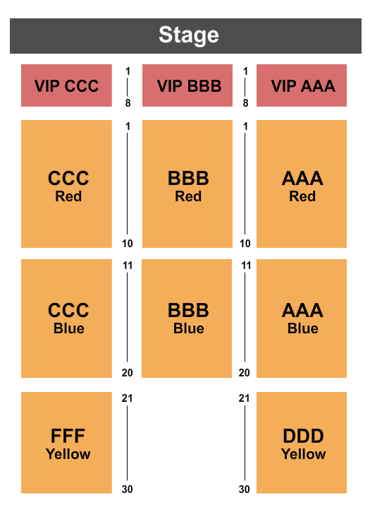 La Hacienda Event Center Endstage Reserved Seating Chart