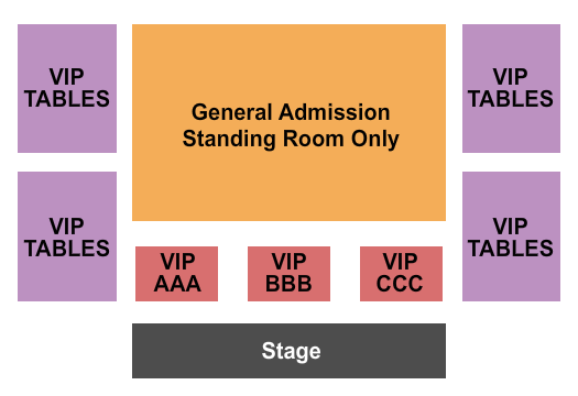 La Hacienda Event Center GA & VIP AAA-CCC Seating Chart
