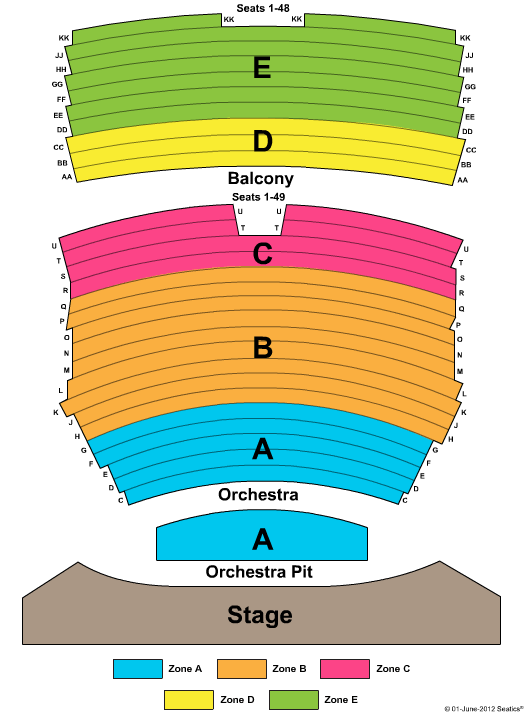 La Mirada Theatre For The Performing Arts Endstage Zone Seating Chart