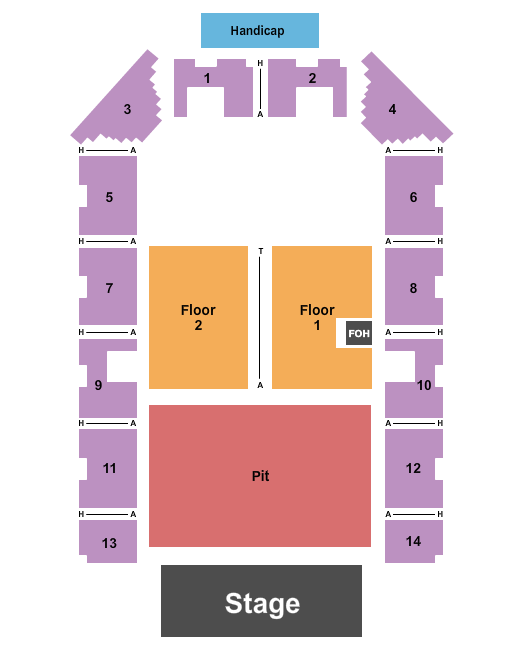 La Porte Civic Auditorium Endstage GA Pit Seating Chart