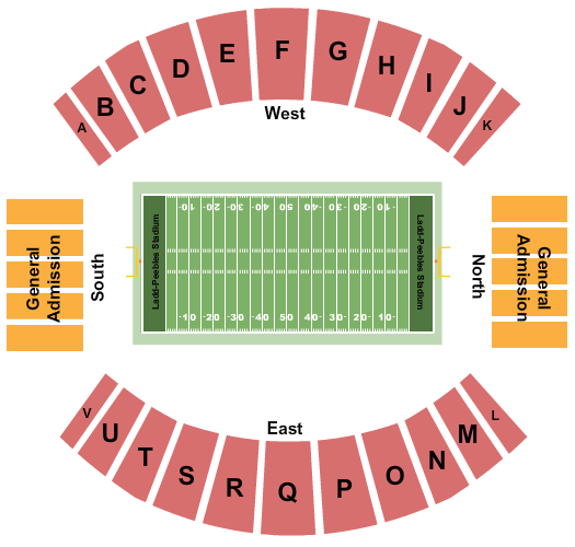 Ladd Peebles Stadium GA Seating Chart