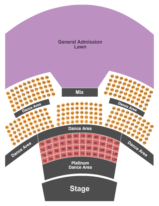 Lady A Pavilion At Evans Towne Center Park Endstage w/ Tables Seating Chart