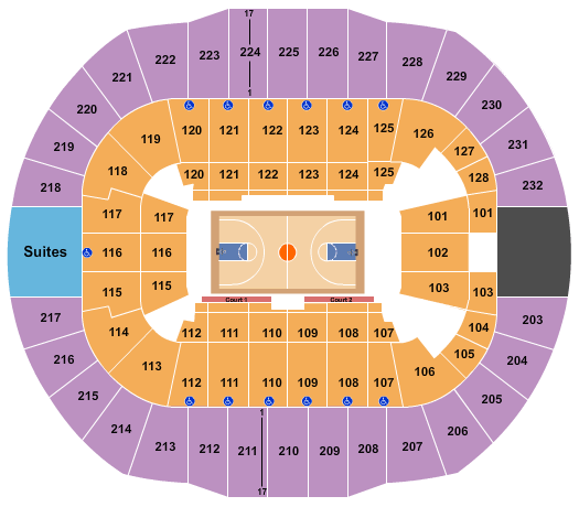 seating chart for Cajundome - Basketball 2 - eventticketscenter.com