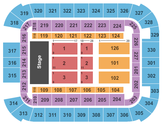 Lake Charles Civic Center Arena End Stage Seating Chart