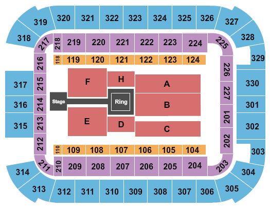 Lake Charles Event Center WWE Live Seating Chart