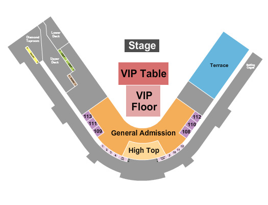 Lake Elsinore Diamond Endstage VIP Floor Seating Chart