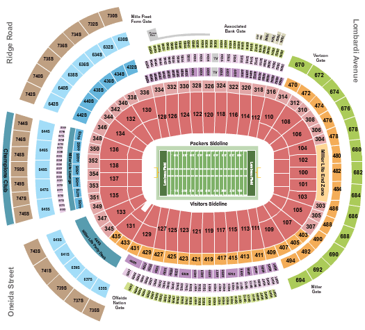 Lambeau Field Concert Seating Chart