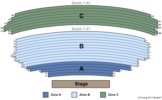 Main Stage at Lancaster Performing Arts Center End Stage Zone Seating Chart
