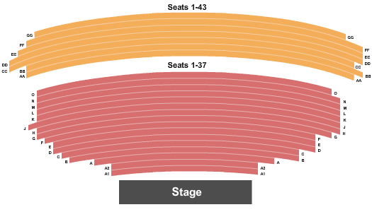 Main Stage at Lancaster Performing Arts Center Standard Seating Chart