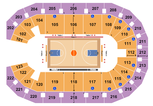seating chart for Landers Center - Basketball - eventticketscenter.com